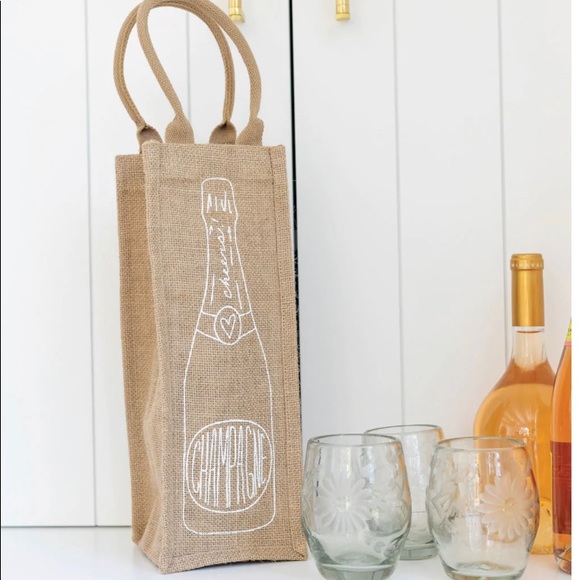 Champagne wine gift bag market tote from the little market - Picture 2 of 2